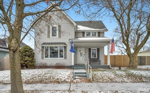 front facade featuring covered porch