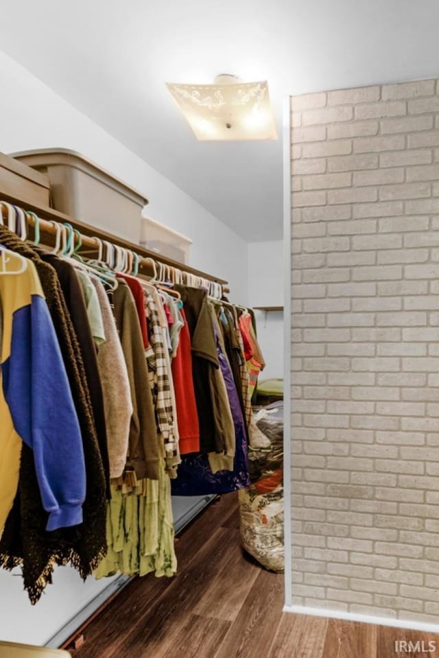 spacious closet featuring wood-type flooring