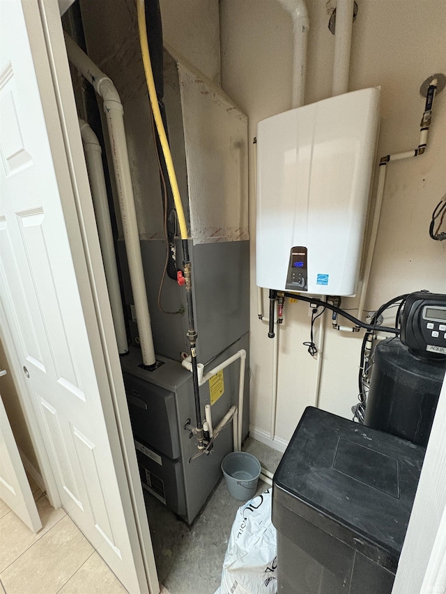 utilities with tankless water heater and heating unit