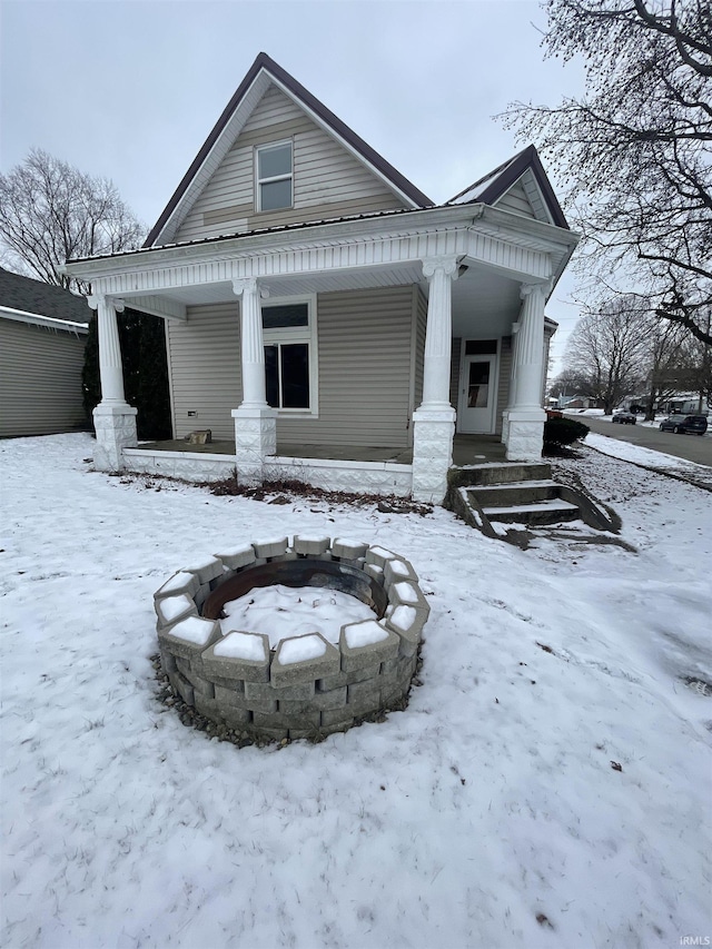 view of front of home with a porch