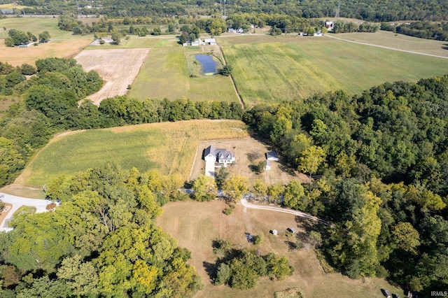 bird's eye view with a rural view