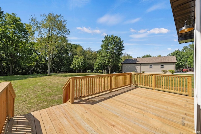 deck with a yard