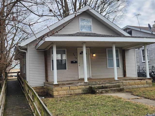 bungalow-style house featuring covered porch