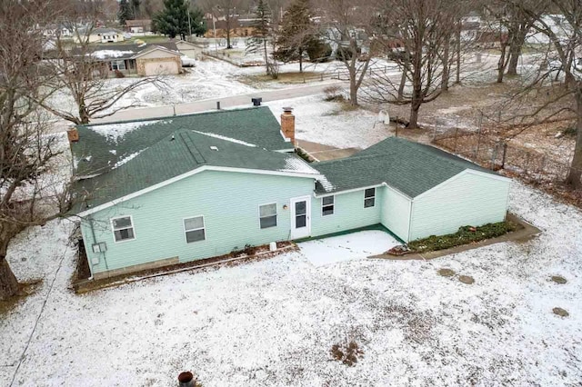 view of snowy aerial view