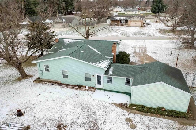 view of snowy aerial view