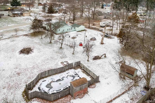 view of snowy aerial view