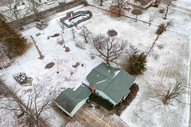 view of snowy aerial view