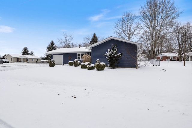 exterior space featuring a garage