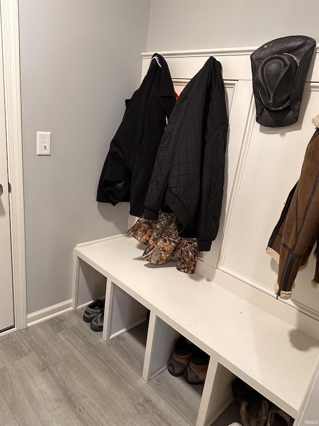 mudroom with light wood-type flooring