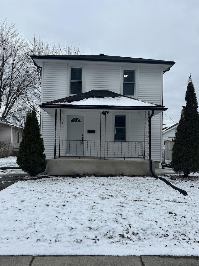 view of property with a porch