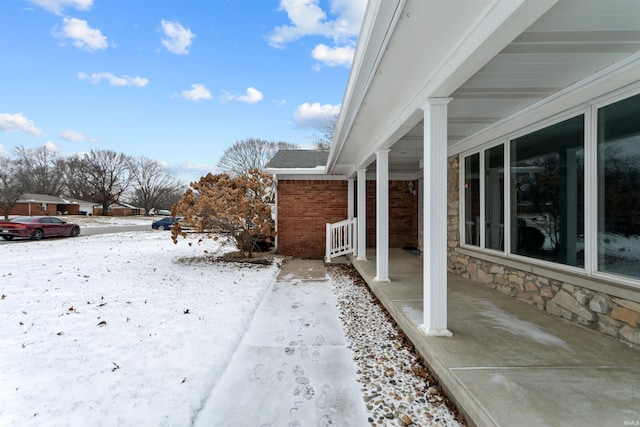 view of snowy yard