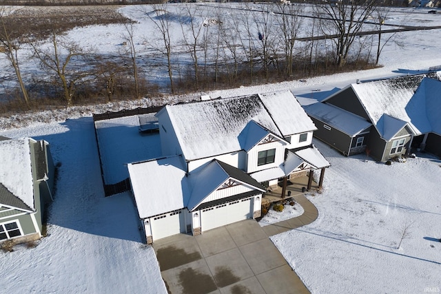 view of snowy aerial view