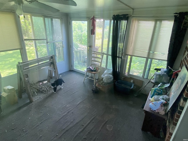 view of unfurnished sunroom