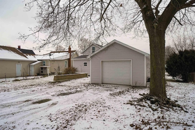 exterior space featuring a garage