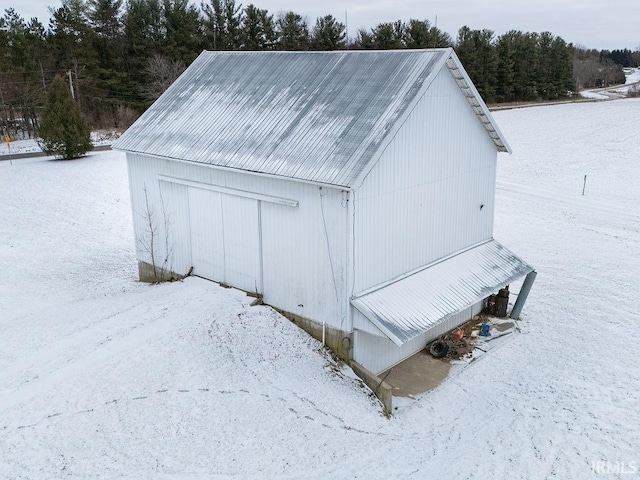 view of snow covered structure