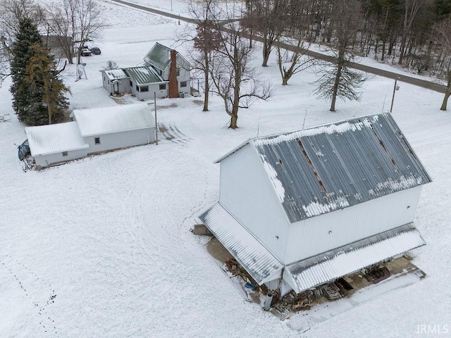 view of snowy aerial view