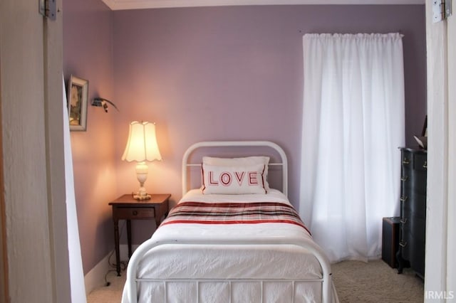 bedroom with carpet floors