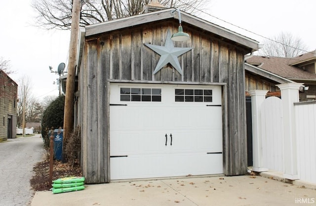 view of garage