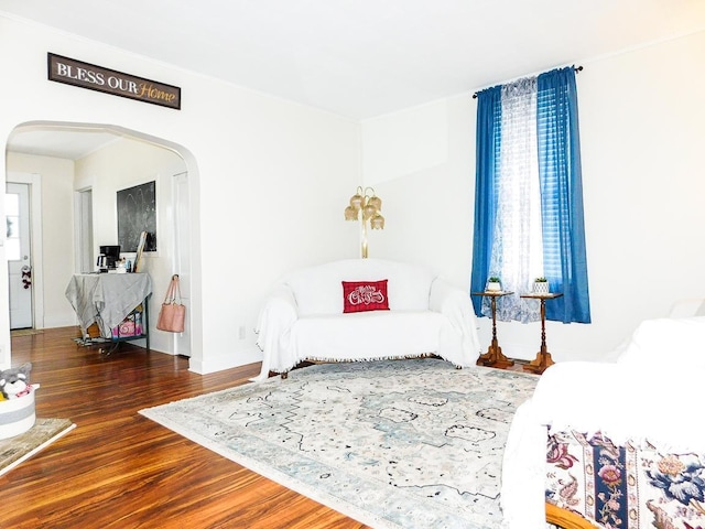 interior space featuring dark hardwood / wood-style floors