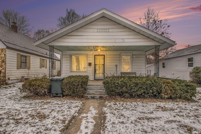 bungalow-style home featuring a porch