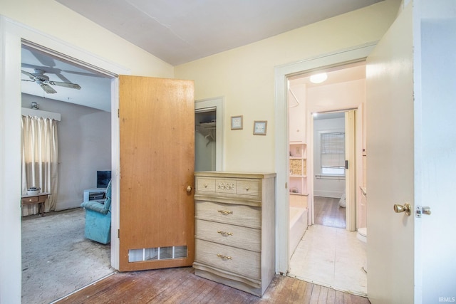 corridor featuring hardwood / wood-style flooring and a wealth of natural light