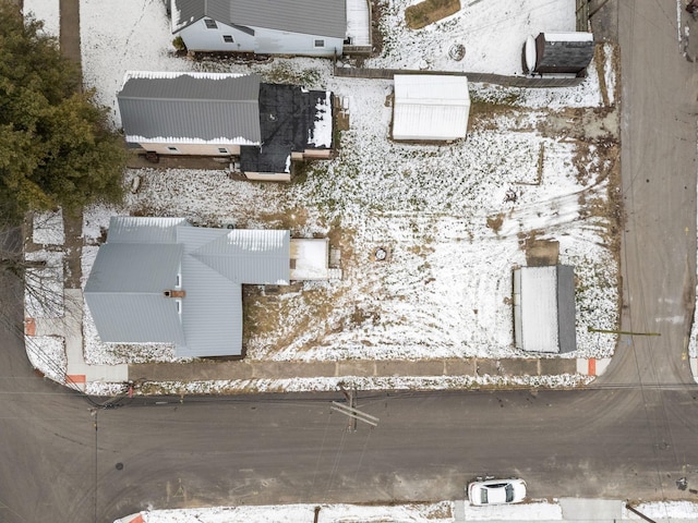 view of snowy aerial view