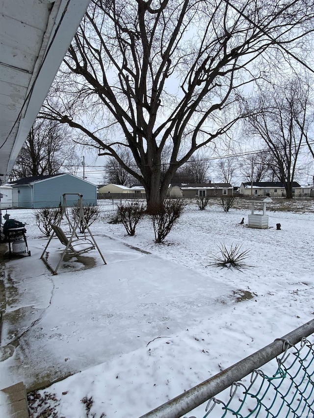 view of snowy yard