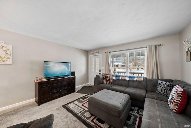 living room featuring carpet floors