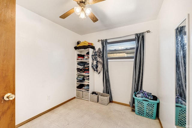 bedroom featuring ceiling fan