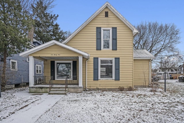 view of front of house with covered porch