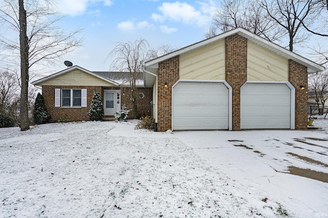 single story home with a garage