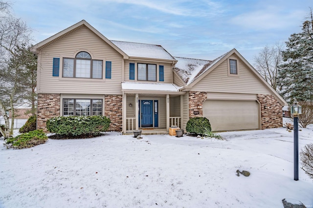 view of front of house with a garage