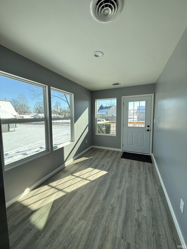 view of unfurnished sunroom