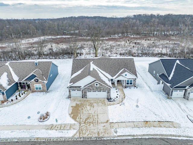 view of snowy aerial view