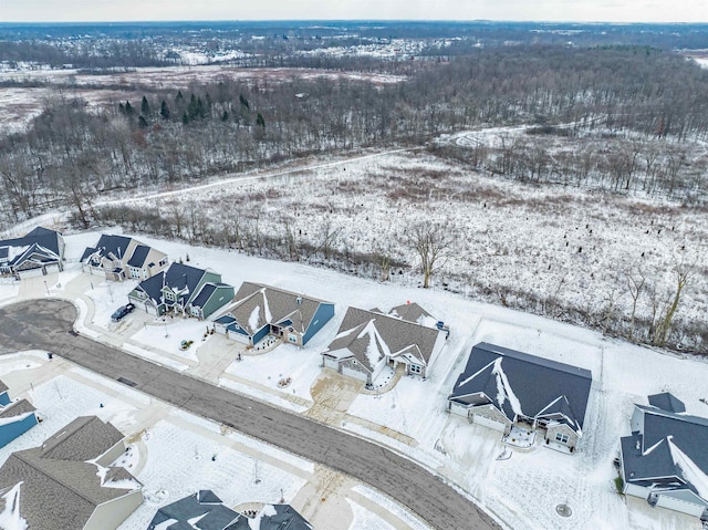 view of snowy aerial view