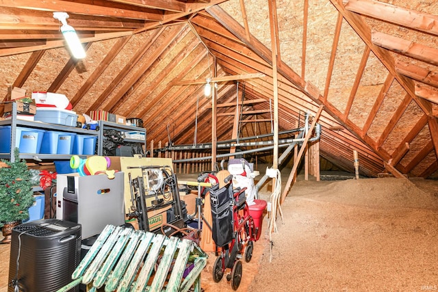 view of unfinished attic