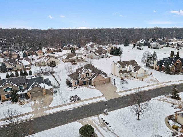 view of snowy aerial view