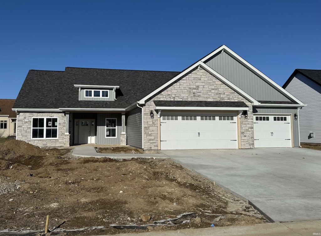 craftsman-style house with a garage