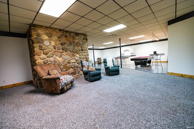 interior space with pool table