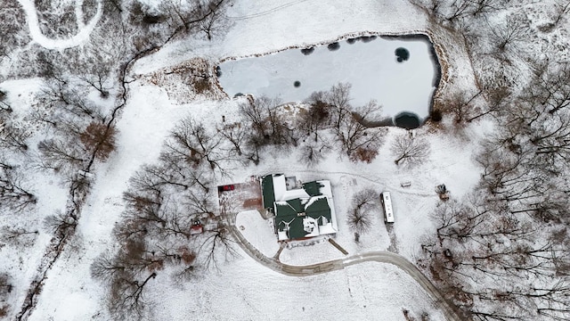 view of snowy aerial view