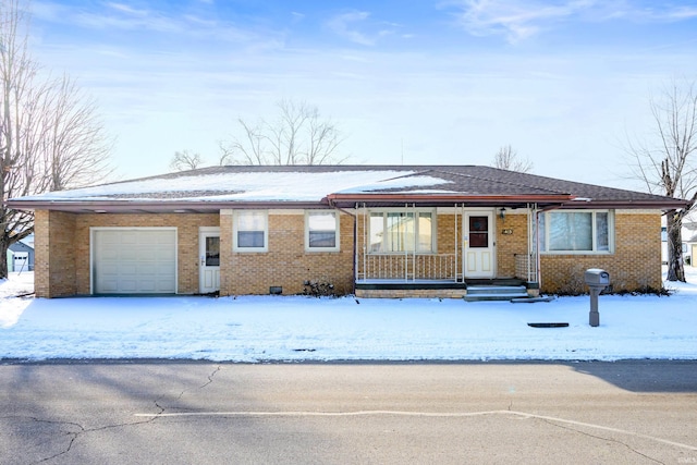 single story home with a garage