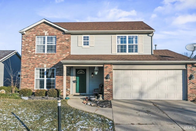 view of front property featuring a garage