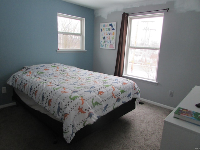 bedroom featuring carpet