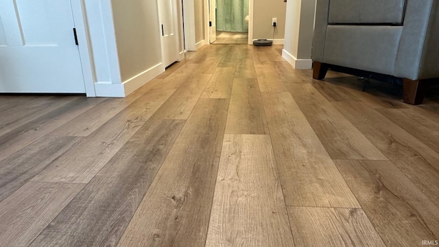 hall featuring light wood-type flooring