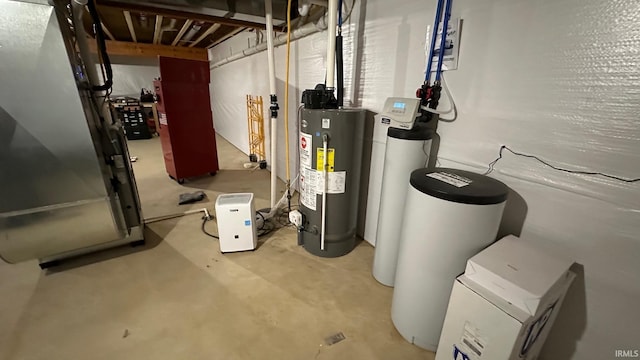 utility room with gas water heater