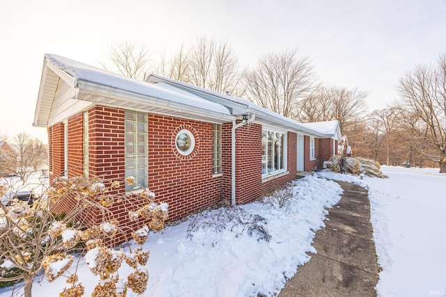 view of snowy exterior