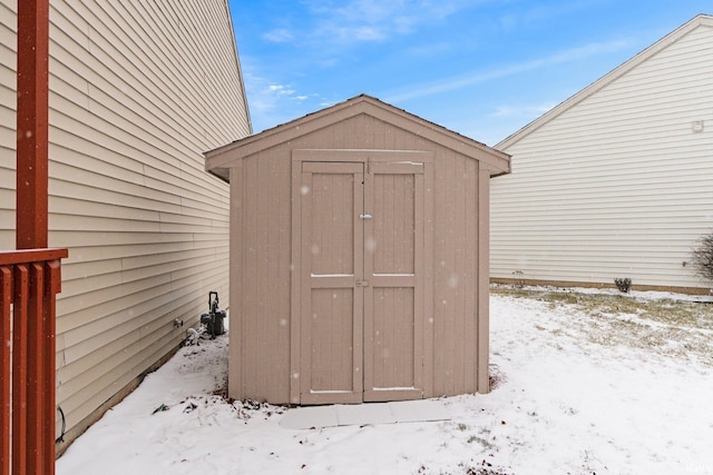 view of snow covered structure