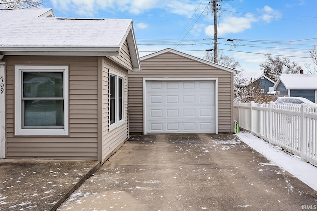 view of garage