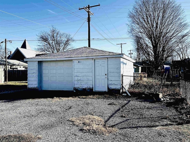 view of garage