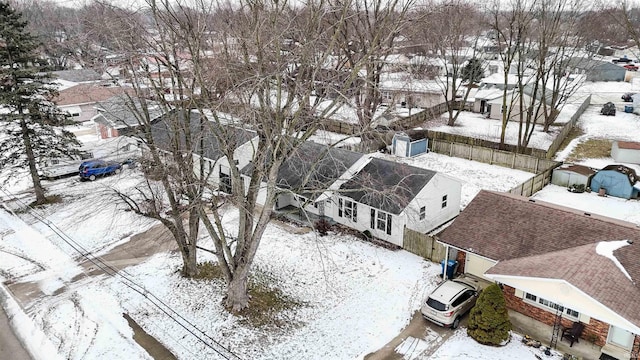 view of snowy aerial view